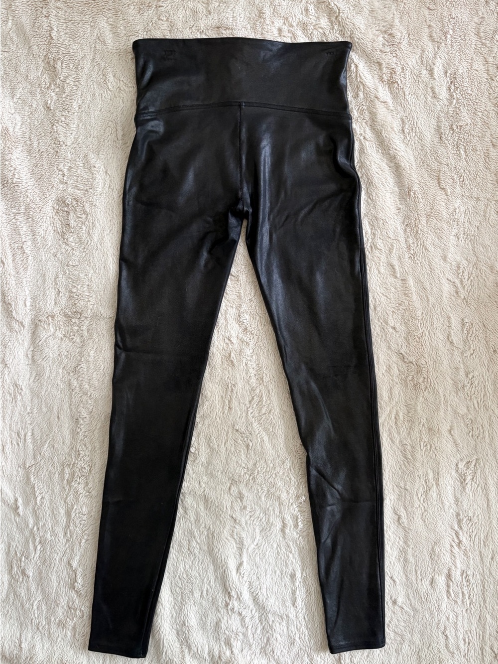 SPANX Faux Leather Leggings Black High Rise Tall Size XL - Picture 5 of 6